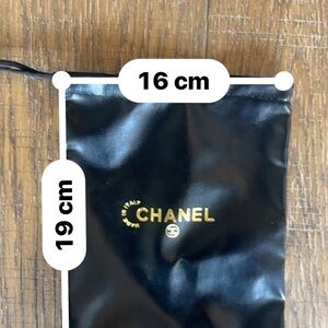 Chanel Black Drawstring Vynl Pouch
